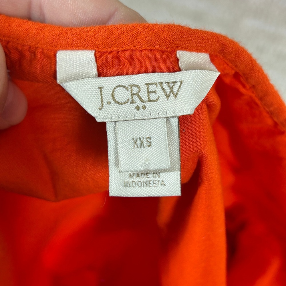 J.Crew Womens Boho G3319 Crinkle Gauze V-Neck Tunic Top Orange XXS - Picture 2 of 11